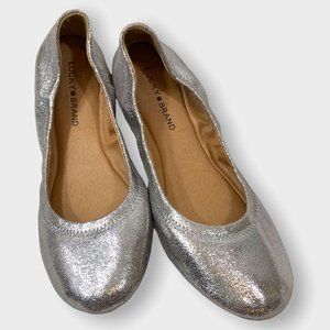 Lucky Brand 'Emmie' NWOT Metallic Silver Ballet Flats